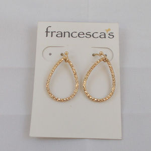 Francesca's Textured Gold Teardrop Earrings